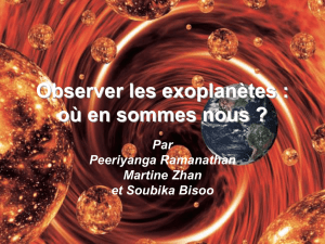 GROUPE 6 : "Observer les exoplanètes : où en sommes nous ?"