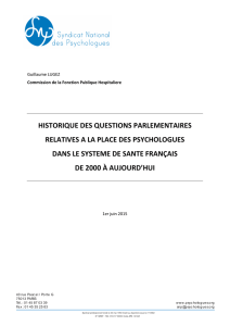 historique des questions parlementaires relatives a la place des