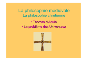 La philosophie médiévale La philosophie chrétienne