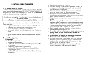 LES TABLES DE PLONGEE - Les Dauphins de la Tour