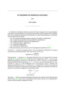 Le théorème de Frobenius-Zolotarev