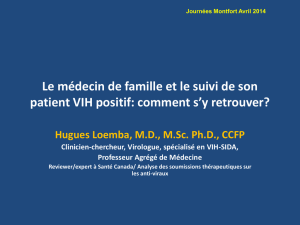 Le médecin de famille et le suivi de son patient VIH positif: comment