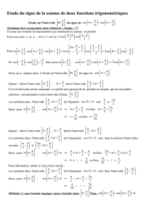 Etude du signe de la somme de deux fonctions trigonométriques