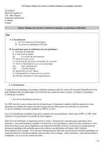 24/10/2014 PRAUD Camille L2 CR : Julie Chapon Génétique