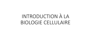 introduction biologie cellulaire