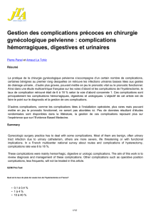 2012 Complications chirurgie gynéco