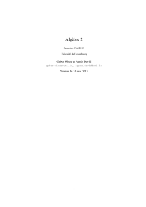 Exercices : Algèbre 2 - Unité de Recherche en Mathématiques