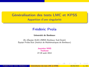 Généralisation des tests LMC et KPSS