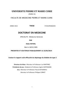 Evaluer le rapport coût-efficacité du dépistage du diabète de type 2.