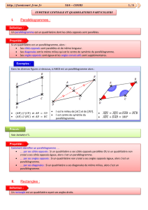 I. Parallélogrammes : II. Rectangles :