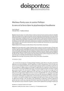 Merleau-Ponty avec et contre Politzer: le sens et la force dans la