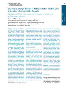 La prise en charge du cancer de la prostate à haut risque: chirurgie