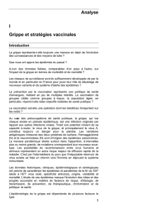 Analyse I Grippe et stratégies vaccinales