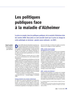 Les politiques publiques face à la maladie d`Alzheimer