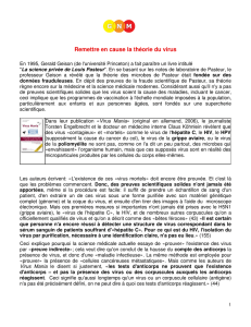Remettre en cause la théorie du virus