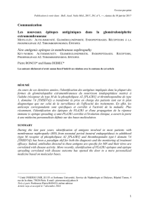 Communication Les nouveaux épitopes antigéniques dans la