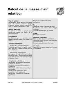 Calcul de la masse d`air relative: