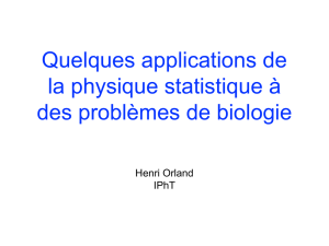 Quelques applications de la physique statistique à des - IPhT