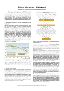 Fiche d`information : Biodiversité