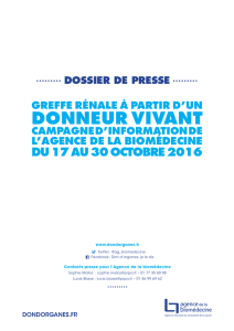 dossier de presse - Agence de la biomédecine