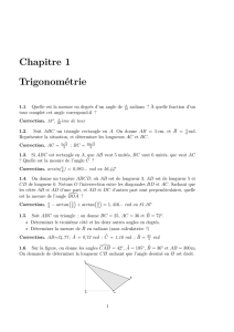 Chapitre 1 Trigonométrie