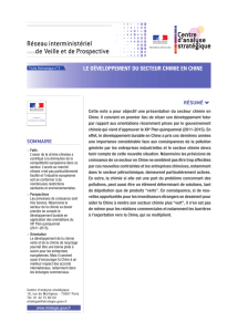 Le déveLoppement du secteur chimie en chine