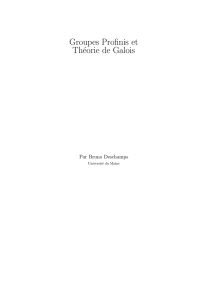 Groupes Profinis et Théorie de Galois