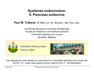 Pancréas endocrine - Ecole de Pharmacie UCL