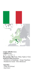 Langue officielle Italien Capitale Rome 41°53′N 12°29′E Plus