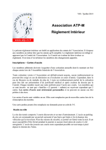 Règlement Intérieur - "Association Tennis de Prévessin