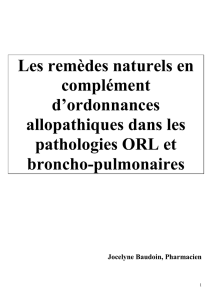 Remèdes naturels et allopathie dans les pathologies