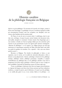 Histoire cavalière de la philologie française en Belgique