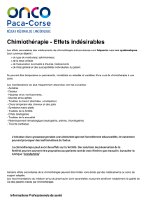 Chimiothérapie - Effets indésirables | Réseau Régional