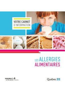 Carnet d`information sur les allergies alimentaires