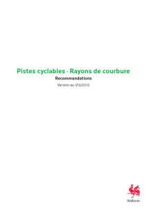 Pistes cyclables - Rayons de courbure