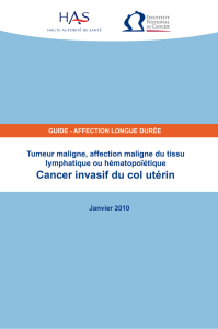 Cancer invasif du col utérin - Institut National Du Cancer