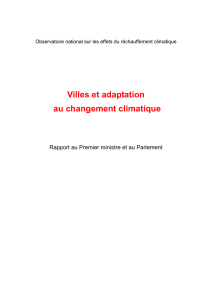 Le rapport de l`Onerc sur les villes et l`adaptation au changement