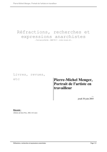 Pierre-Michel Menger, Portrait de l`artiste en travailleur
