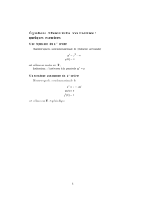 Équations différentielles non linéaires : quelques exercices