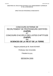 Session 2005 - Concours du Capes et de l`Agrégation