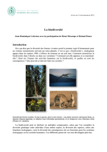 La biodiversité - Livret sur l`environnement 2013