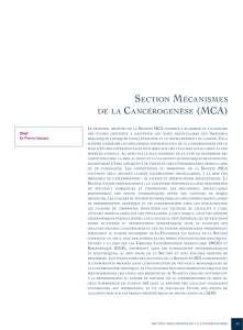 seCtIon méCanIsmes de la CanCérogenèse (mCa)