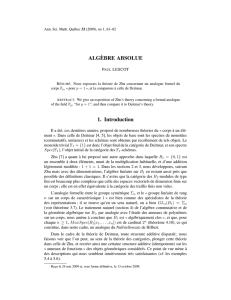 ALGÈBRE ABSOLUE 1. Introduction