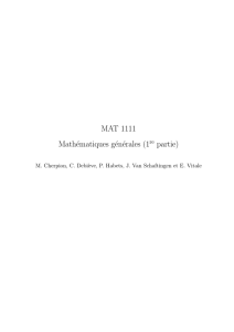 MAT 1111 Mathématiques générales (1 partie)