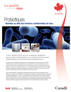 Probiotiques - Agriculture et Agroalimentaire Canada