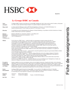 Le Groupe HSBC au Canada