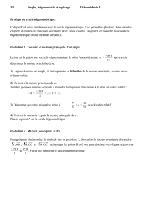 1°S Angles, trigonométrie et repérage Fiche méthode 1 Pratique du