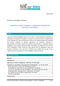 Agriculture climato-intelligente : mobilisation