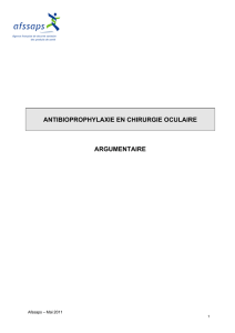 RBP-antibioprophylaxie en chirurgie oculaire/ argumentaire