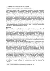 La recherche sur l`embryon : 25 ans de débats - Jacques Testart